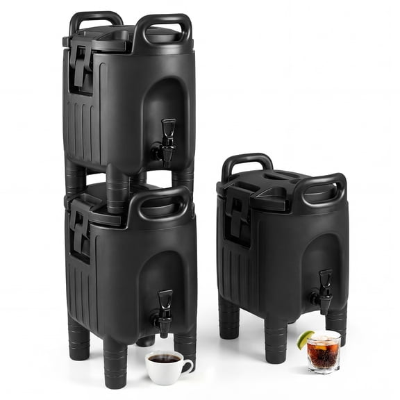 Costway 3PCS Insulated Beverage Dispensers,Hot and Cold Water Dispensers for Catering