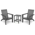 thumbnail image 1 of Costway 3PCS Patio Adirondack Chair Side Table Set Solid Wood Garden Deck Grey, 1 of 9
