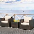 thumbnail image 1 of Costway 3PCS Patio Rattan Furniture Set Conversation Wicker Sofa Set w/Cushion Garden, 1 of 11