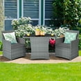 thumbnail image 1 of Costway 3PCS Patio Rattan Furniture Set Cushioned Sofa Armrest  Garden Gray, 1 of 12