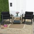 thumbnail image 1 of Costway HW62861DK 3PCS Patio Rattan Furniture Set Rocking Chairs Cushioned Sofa Black, 1 of 9