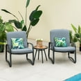 thumbnail image 1 of Costway 3pcs Patio Bistro Conversation Set DPC Tabletop Metal Cushioned Chairs Outdoor, 1 of 9