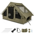 thumbnail image 1 of Costway 4-6 People Inflatable Tent with 4 Mesh Screen Windows 2 Doors Skylight Carrying Bag Green, 1 of 10