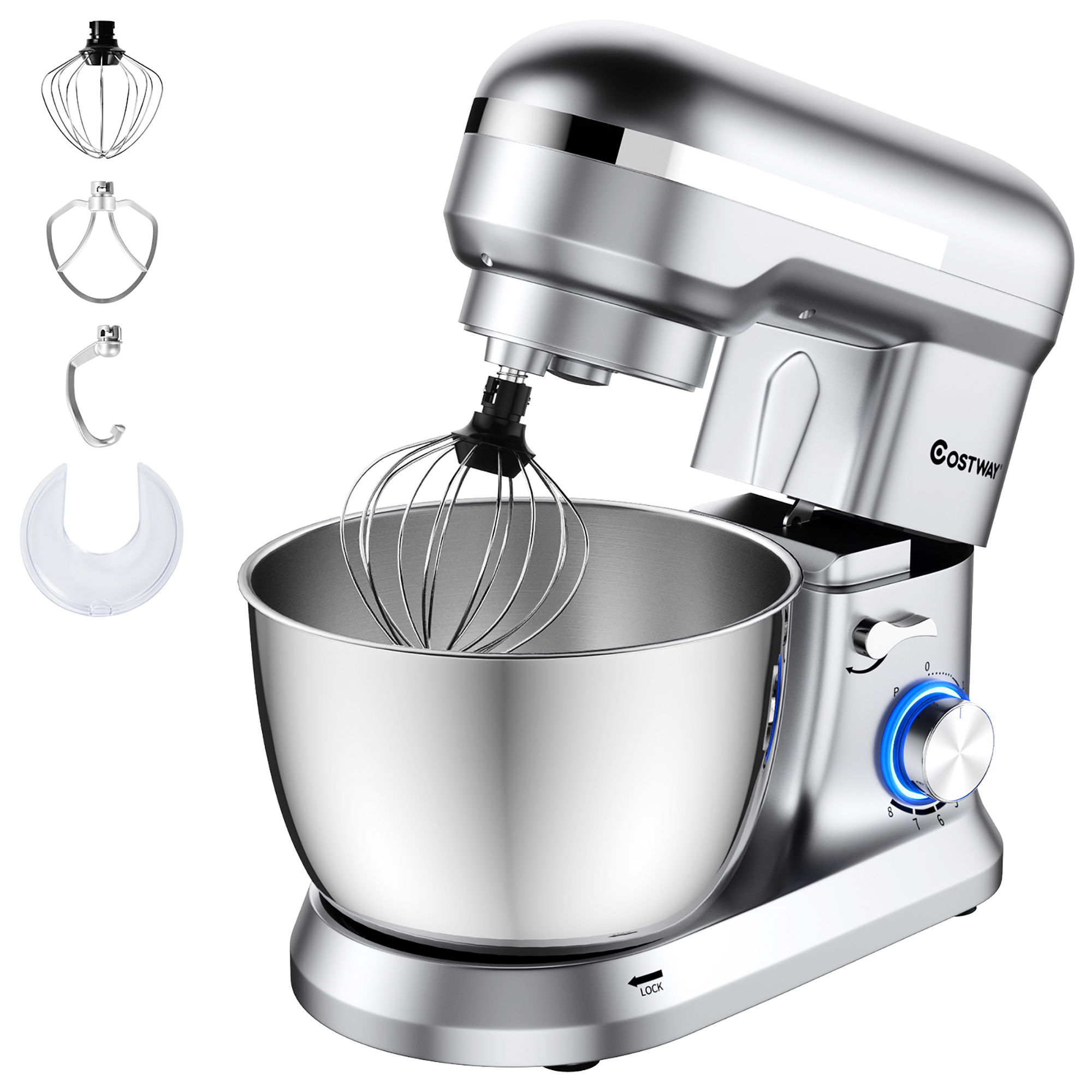 Costway 4.8 QT Stand Mixer 8-speed Electric Food Mixer w/Dough Hook Beater - image 1 of 10