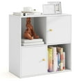 thumbnail image 1 of Costway 4-Cube Bookcase with Dual Anti-Tipping Kits & 2 Cabinets Storage Organizer White, 1 of 10