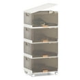 thumbnail image 1 of Costway 4-Cube Stackable Storage Bins with Detachable Wheels 18 Gal Large Organizer, 1 of 10
