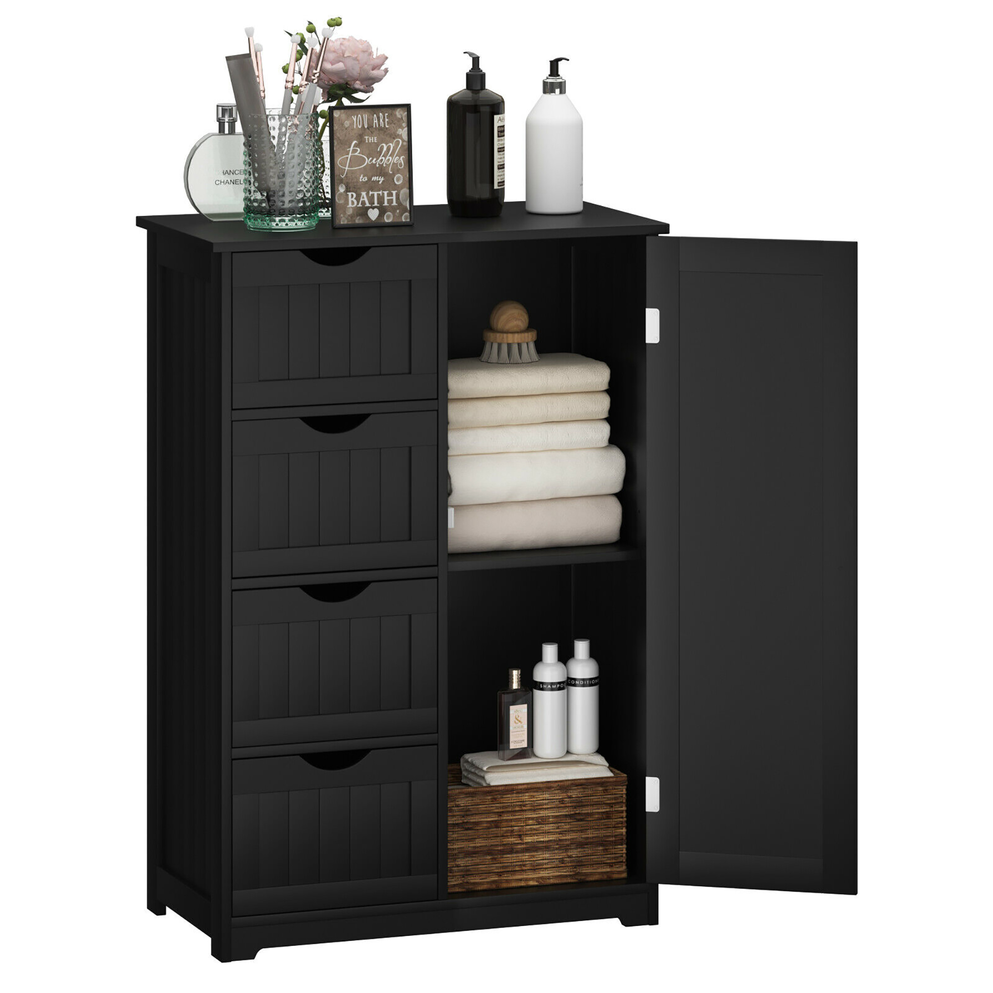 Costway Freestanding Bathroom Storage Linen Tower Kitchen