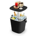 thumbnail image 1 of Costway 4 Gallon Portable Cooler Bar Table with Handle Bottle Opener & Lift Top Lid Black, 1 of 10