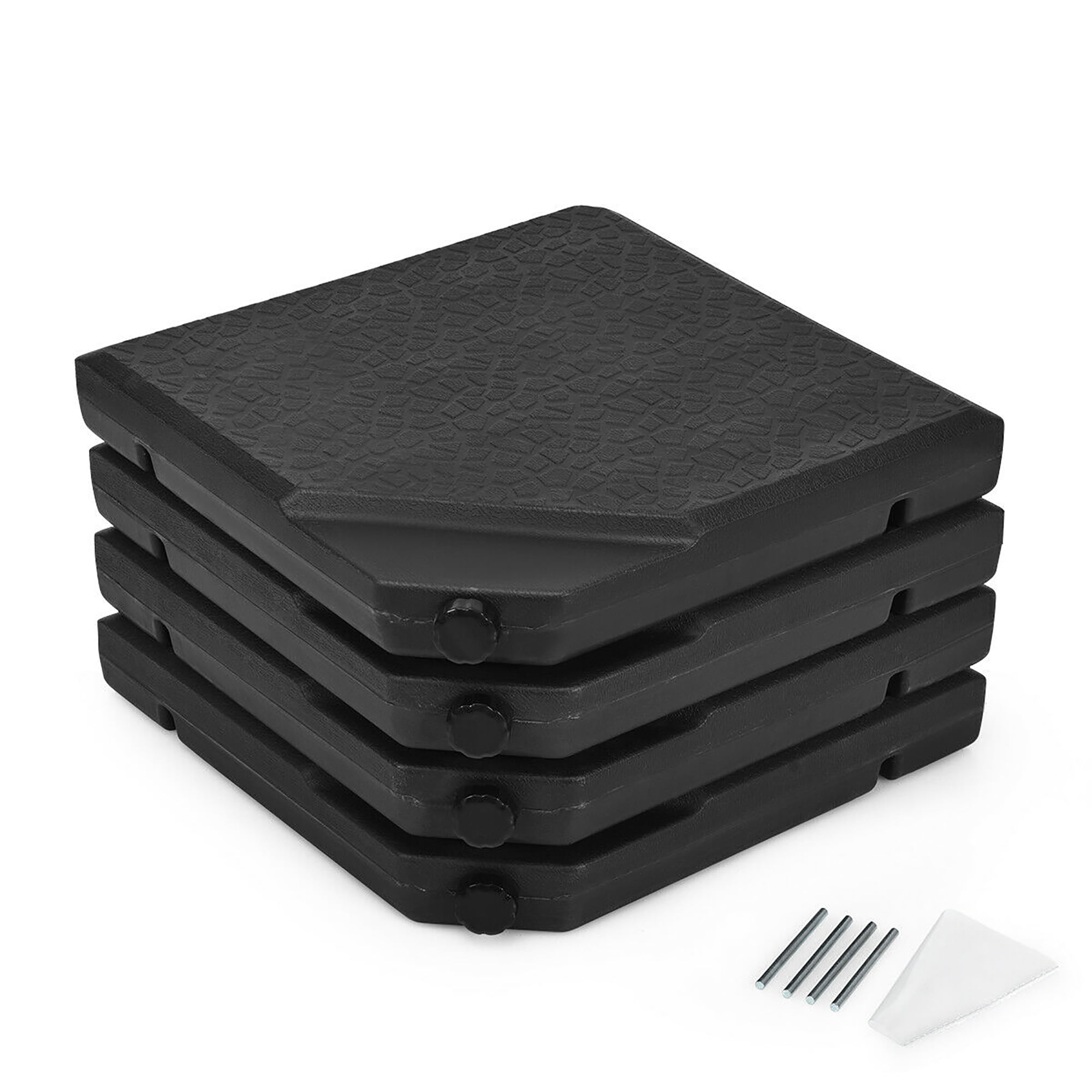 Costway Outdoor Patio 4 PC Cantilever Offset Umbrella Base, Heavy Duty