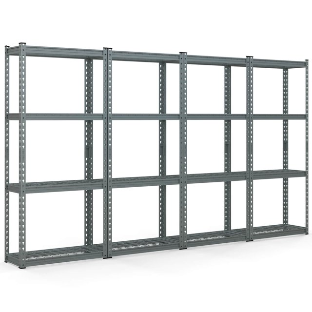 Wire Store Rack Costway 4 PCS 4-Tier Metal Shelving Unit Heavy Duty Wire Storage Rack ...