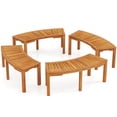 thumbnail image 1 of Costway 4 PCS Outdoor Curved Bench with Slatted Seat Wrap Around Tree Bench 2-Person Seating, 1 of 11