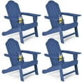 thumbnail image 1 of Costway 4 PCS Patio Adirondack Chair Weather Resistant Garden Deck with Cup Holder Navy, 1 of 8