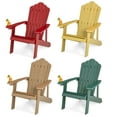 thumbnail image 1 of Costway 4 PCS Patio HIPS Adirondack Chair with Cup Holder Weather Resistant Outdoor 380 LBS Teak&Green&Yellow&Red, 1 of 2