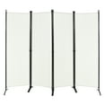 thumbnail image 1 of Costway 4-Panel 5.6ft Room Divider Folding Fabric Privacy Screen w/Steel Frame White, 1 of 10
