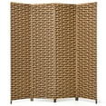 thumbnail image 1 of Costway 4 Panel  Fiber Privacy Partition Screen Folding Room Divider Weave  6FT Tall, 1 of 10