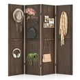 thumbnail image 1 of Costway 4-Panel Pegboard Display 5 FT Folding Privacy Screen with Solid Wood Frame Brown, 1 of 9