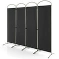 thumbnail image 1 of Costway 4 Panels Folding Room Divider 6 Ft Tall Fabric Privacy Screen Black, 1 of 10