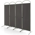 thumbnail image 1 of Costway 4 Panels Folding Room Divider 6 Ft Tall Fabric Privacy Screen Grey, 1 of 10