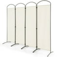 thumbnail image 1 of Costway 4 Panels Folding Room Divider 6 Ft Tall Fabric Privacy Screen White, 1 of 10