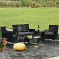 thumbnail image 1 of Costway 4PCS Patio Rattan Furniture Set Cushioned Sofa Coffee Table Backyard Grey, 1 of 10
