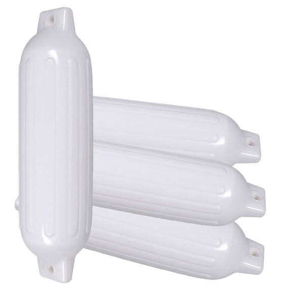 Costway 4 Ribbed Marine 6.5''X 23''Boat Fender Vinyl Bumper Dock Shield Protection White