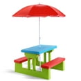 thumbnail image 1 of Costway 4 Seat Kids Picnic Table with Umbrella Garden Children Bench Outdoor PP, 1 of 10