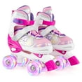 thumbnail image 1 of Costway 4 Sizes Adjustable Quad Skates with Light-up Wheels Safety Protection for Ages 8-13 Rose Red, 1 of 10
