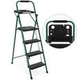 thumbnail image 1 of Costway 4 Step Ladder Folding Portable Anti-Slip Steel Step Stool 330lbs with Tool Platform, 1 of 11