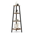 thumbnail image 1 of Costway 4-Tier Corner Shelf Metal Storage Rack Domestic Bookcase Display Stand WoodBlack, 1 of 10