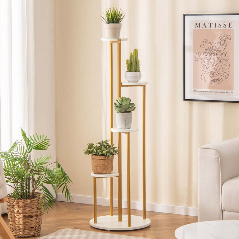 Costway Indoor Large 4-Tier Metal Plant Stand | Multipurpose
