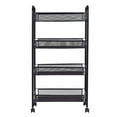 thumbnail image 1 of Costway 4 Tier Storage Rack Trolley Cart Home Kitchen Organizer Utility Baskets Black, 1 of 10