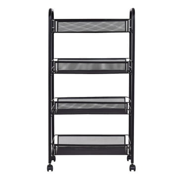 Costway 4 Tier Storage Rack Trolley Cart Home Kitchen Organizer Utility Baskets Black