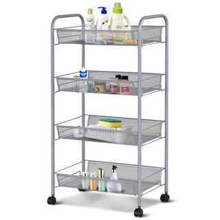 Costway Folding Collapsible Service Cart Heavy-Duty 3-Shelf Tool Cart with  4 Wheels