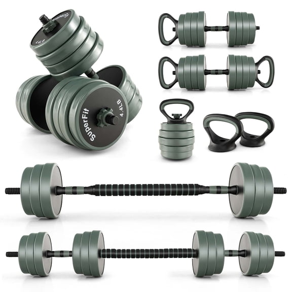 Costway 4 in 1 Adjustable Dumbbell Set, Rust-Resistant, 46lb (Black)