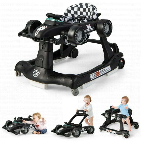 Costway 4-in-1 Baby Walker Foldable Activity Push Walker Adjustable Black