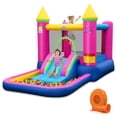 thumbnail image 1 of Costway 4-in-1 Kids Princess-themed Bouncer with Slide Basketball Hoop With 520W Blower, 1 of 10