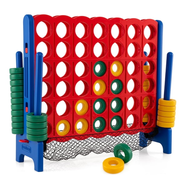 Costway 4-to-Score Giant Game Set 4-in-a-Row Connect Game with Storage Net for Kids & Adult
