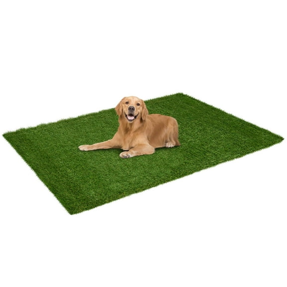 Costway 4 x 6 FT Artificial Grass Turf with Drainage Holes Nonslip Bottom 60 OZ Heavy
