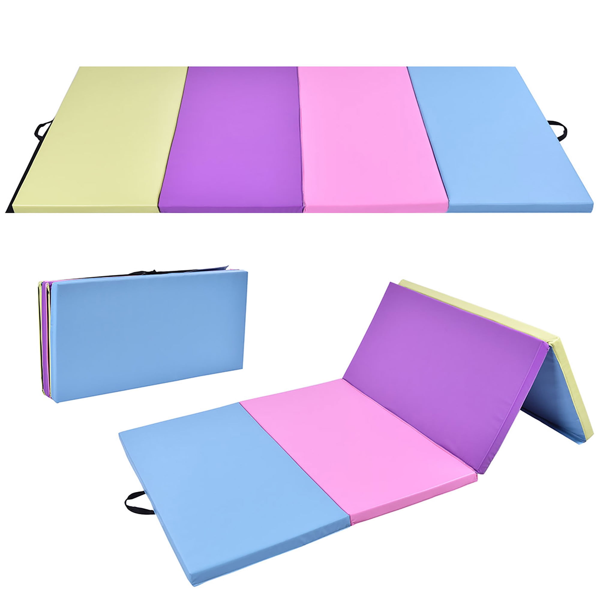 Costway 4'x8'x2" Gymnastics Mat Folding PU Panel Gym Fitness Exercise
