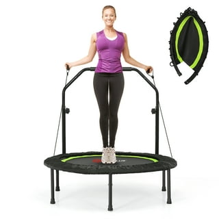 Foldable Mini Trampoline, 40 Fitness Trampoline Stable & Quiet Exercise  Rebounder for Kids Adults Indoor/Garden Workout Load 330 lbs Portable