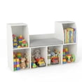 thumbnail image 1 of Costway 40”Kids Bookshelf with Reading Nook, 6 Storage Cubbies & Seat Cushion for Playroom, 1 of 11