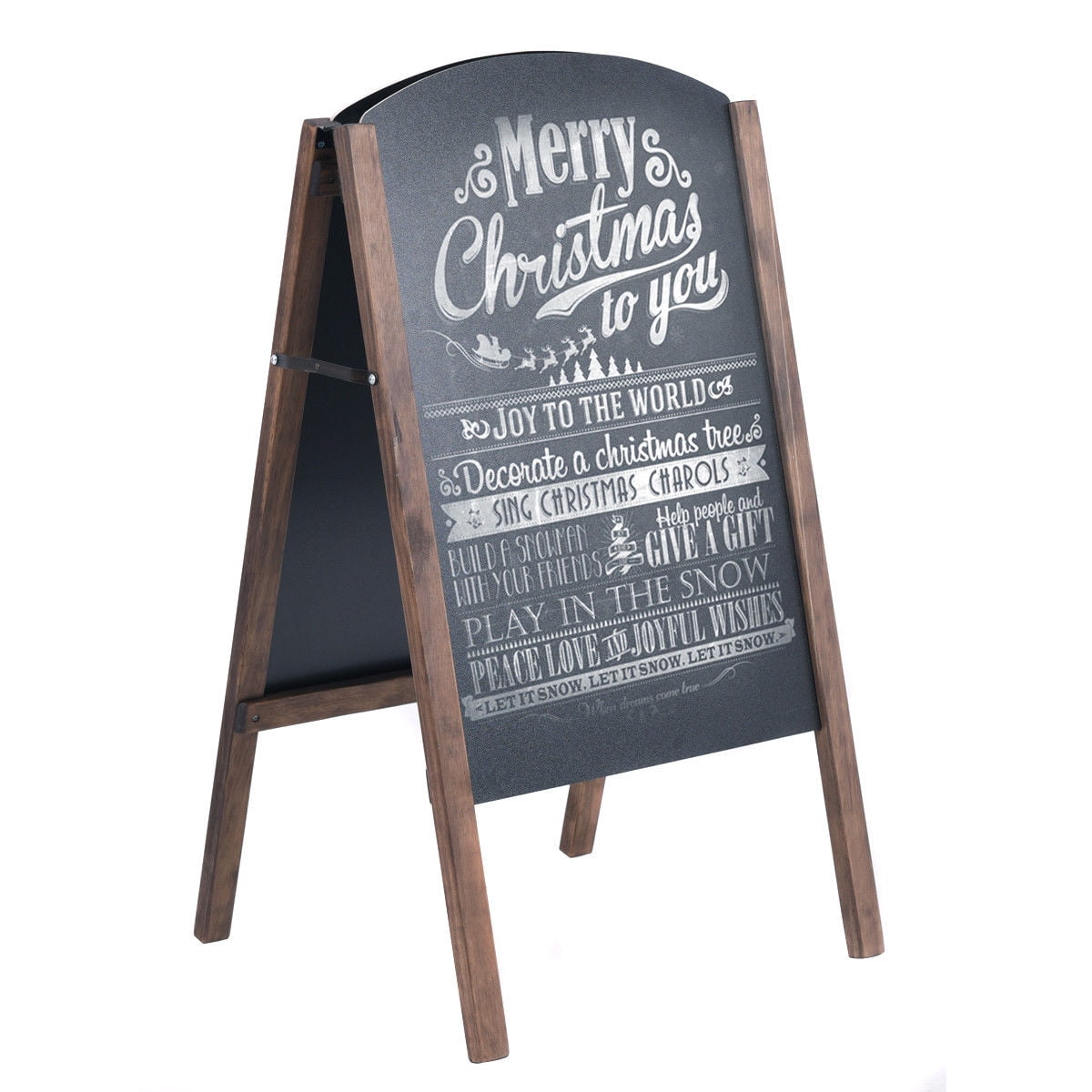 40'' Black and Coffee Pine Wood A-Frame Chalkboard Sign
