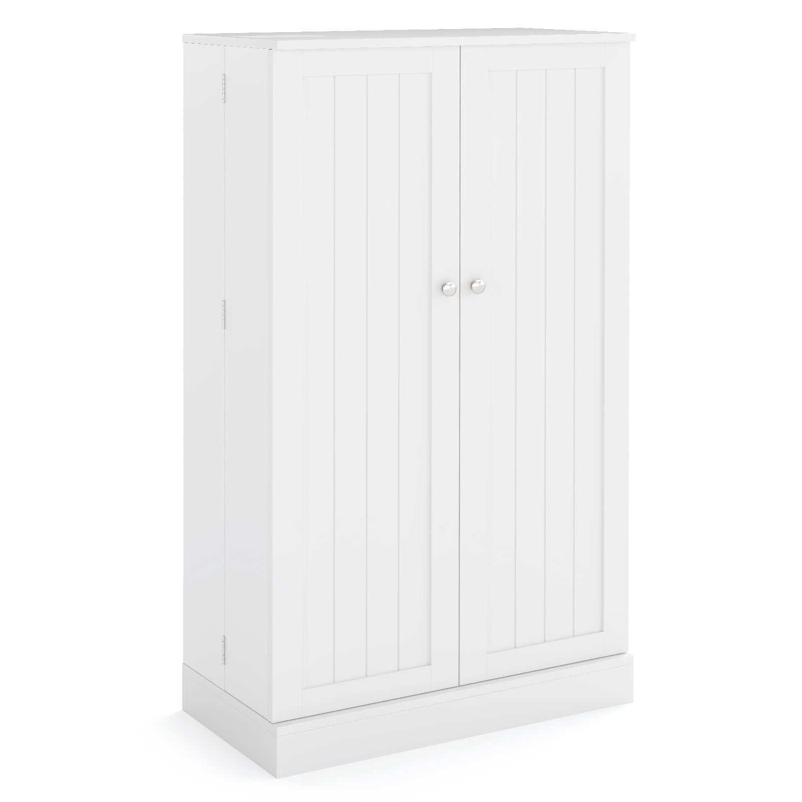 Costway 41'' Farmhouse Kitchen Pantry Storage Cabinet with Doors Adjustable Shelves White