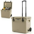 thumbnail image 1 of Costway 42 Qt Portable Cooler Roto Molded Ice Chest Insulated 5-7 Days with wheels Handle Tan, 1 of 10