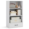 thumbnail image 1 of Costway 42'' Tall 4-tier Storage Shelf Wood Bookcase with Drawer Home Organizer Display Rack White, 1 of 10