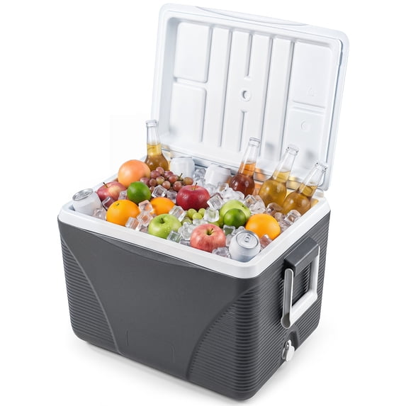 Costway 43.3 Quart Portable Hard Cooler Injection Molded Insulated Ice Chest with Handles