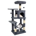 thumbnail image 1 of Costway 44” Tall Multi-level Cat Tree with Cushion Top Perch, 2-Entrance Large Cat Condo Dark Gray, 1 of 11