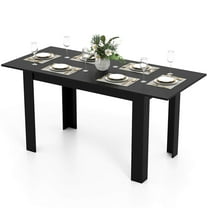 Costway 47”-62” Extendable Dining Table for 4-8 People for Dining Room Home Office Black