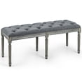 thumbnail image 1 of Costway Rectangle Button Tufted Polyster French Vintage Entryway Bench with Sturdy Frame, Grey, 1 of 9