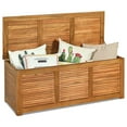 thumbnail image 1 of Costway 46 Gallon Deck Storage Acacia Wood Organization Toys Cushions Tools, 1 of 12